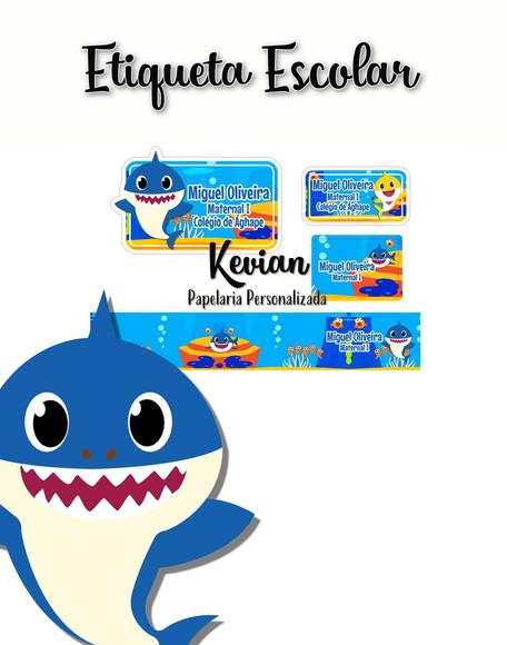 Etiqueta Escolar Baby Shark - Kit 3