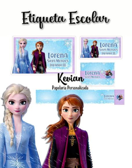 Etiqueta Escolar Frozen - Kit 3