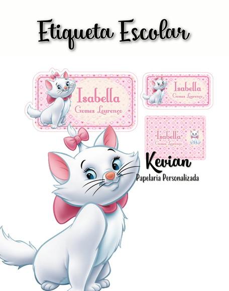 Etiqueta Escolar Gatinha Marie - Kit 2