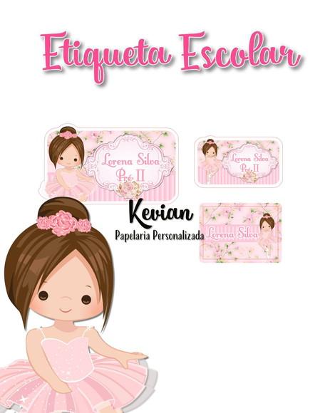 Etiqueta Escolar Bailarina - Kit 2