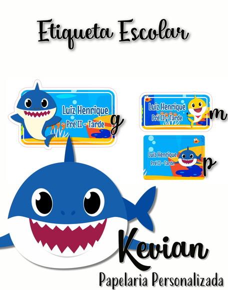 Etiqueta Escolar Baby Shark - Kit 2