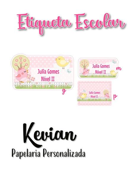 Etiqueta Escolar Jardim Passarinho - Kit 1