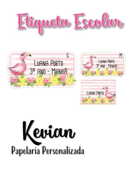 Etiqueta Escolar Flamingo - Kit 1