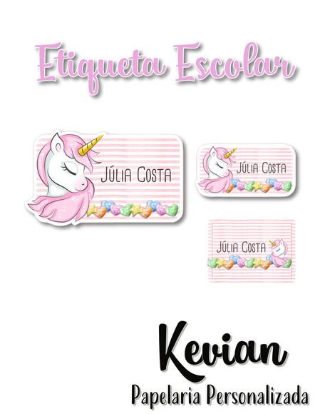 Etiqueta Escolar Unicórnio - Kit 2