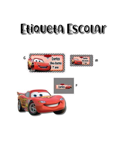 Etiqueta Escolar Carros - Kit 1