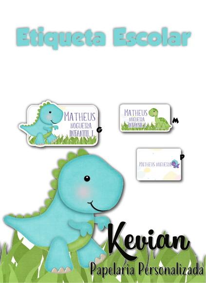 Etiqueta Escolar Dinossauro Baby - Kit 1