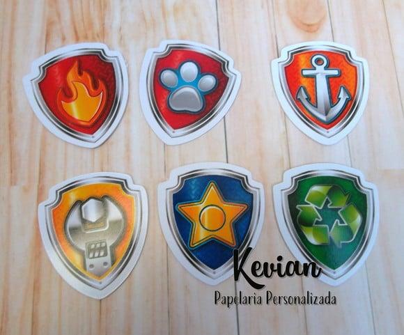 100 Aplique Escudo Patrulha Canina