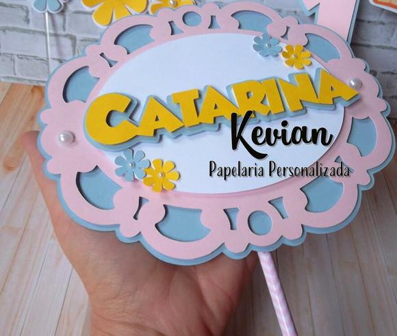 Plaquinha Scrap Topo de Bolo