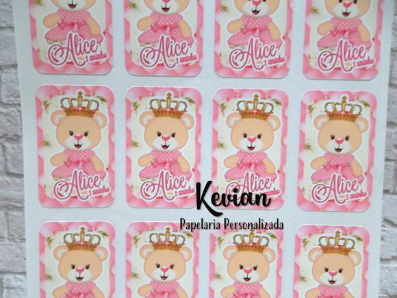 30 Adesivo Aromatizador Ursinha Princesa