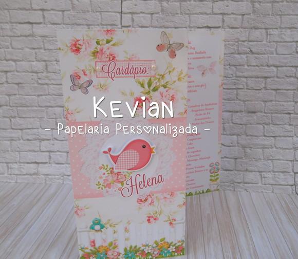 Cardápio Menu Jardim Encantado com Aplique Alto Relevo