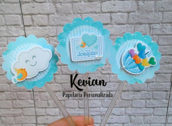 30 Topper Docinho Chuva de Amor Menino