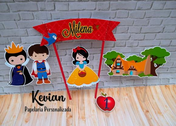 Topo de Bolo Branca de Neve
