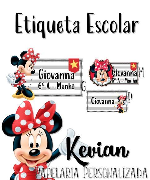 Etiqueta Escolar Minnie - Kit 1