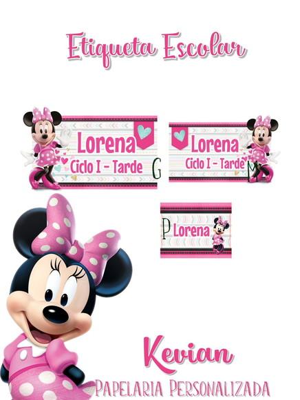 Etiqueta Escolar Minnie - Kit 2