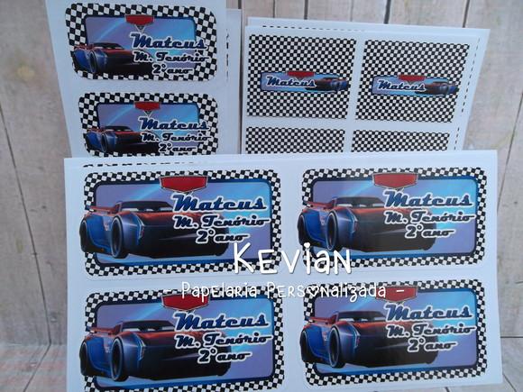 Etiqueta Escolar Carros - Kit 1