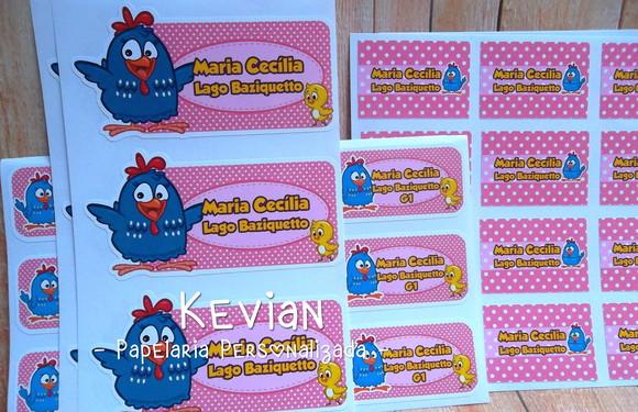 Etiqueta Escolar Galinha Pintadinha - Kit 2