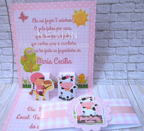 Convite Pop Up Fazendinha