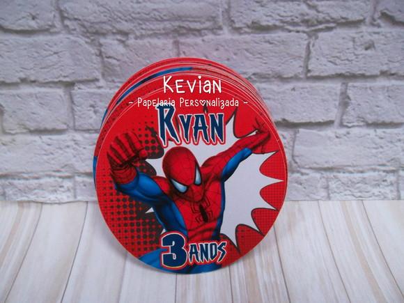 30 Adesivo Redondo Homem Aranha