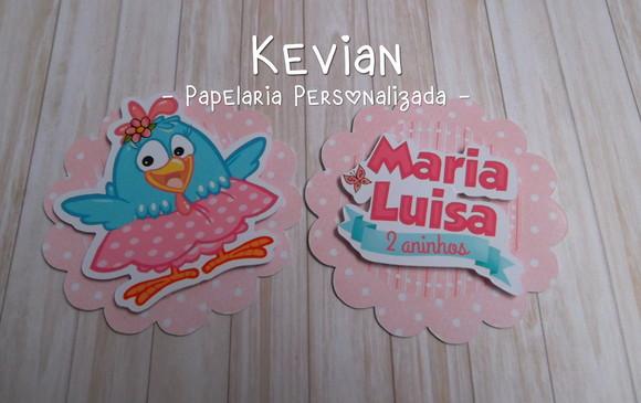 Aplique Alto Relevo Galinha Pintadinha Rosa 5cm