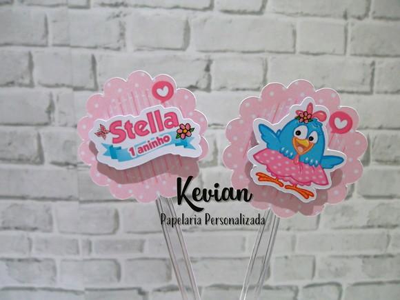 25 Topper Docinho Galinha Pintadinha Rosa