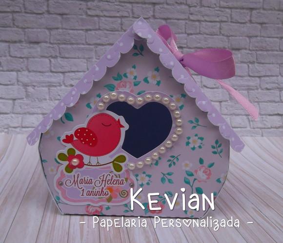Casinha Passarinho Floral Lilás