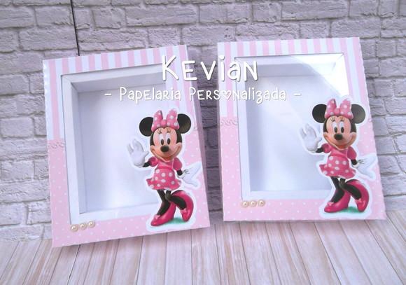 Caixinha Lembrancinha Chocolate Minnie Rosa