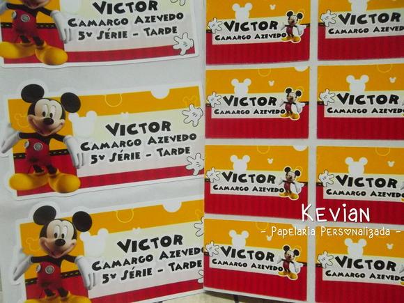 Etiqueta Escolar Mickey - Kit 2