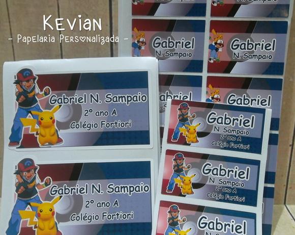 Etiqueta Escolar Pokemon - Kit 1