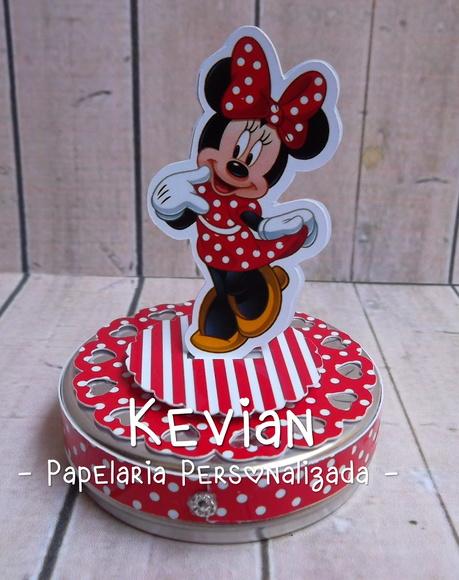 20 Latinha Aplique em Pé Minnie