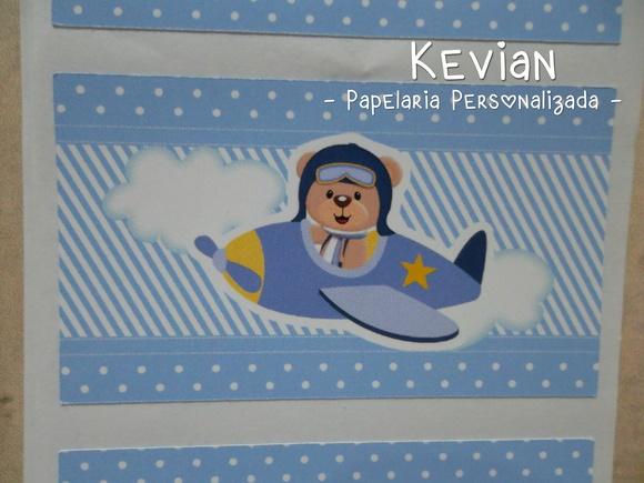 50 Adesivo Mini Mamadeira Ursinho Aviador