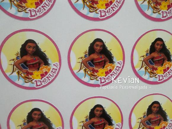 30 Adesivo Latinha Moana