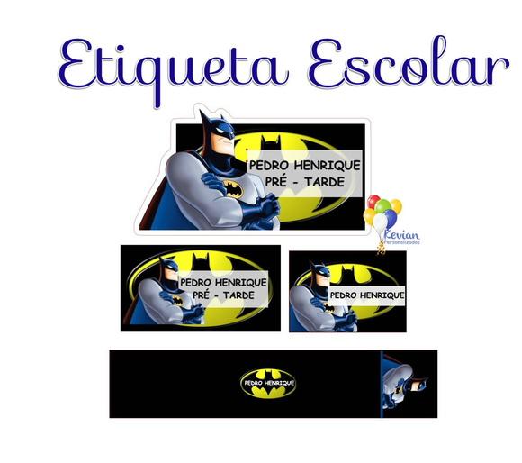 Etiqueta Escolar Batman - Kit 3