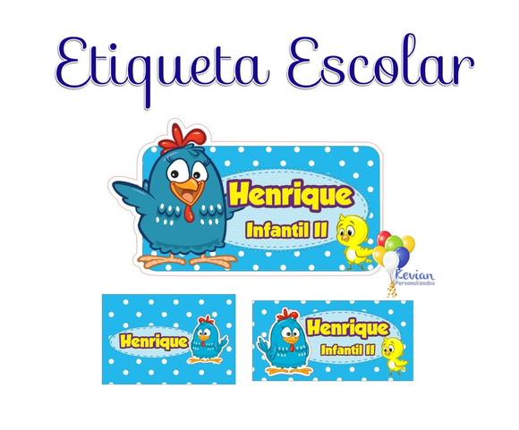 Kit 1 Etiqueta Escolar Galinha Pintadinha