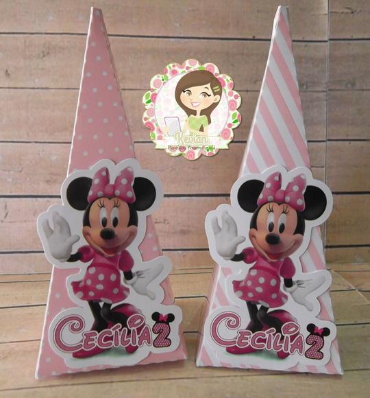 Caixa Pirâmide Minnie Rosa