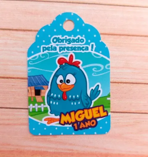 100 Tag Agradecimento Galinha Pintadinha Menino Azul