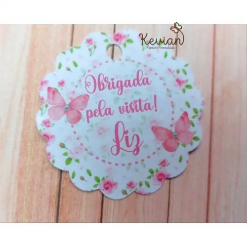 100 Tag Agradecimento Jardim Encantado Borboletas