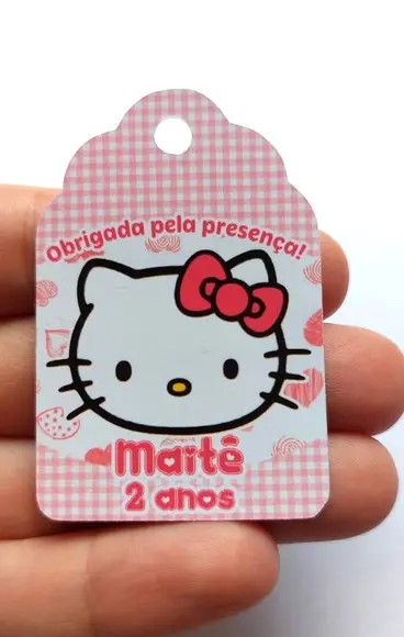 50 Tag Agradecimento Hello Kitty