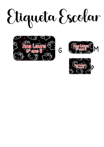 Etiqueta Escolar Hello Kitty - Kit 2