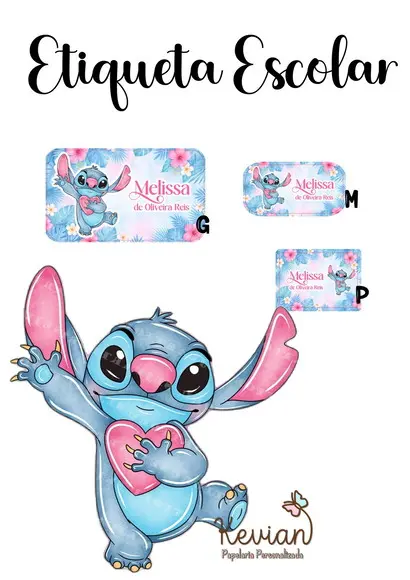 Etiqueta Escolar Stitch - Kit 1