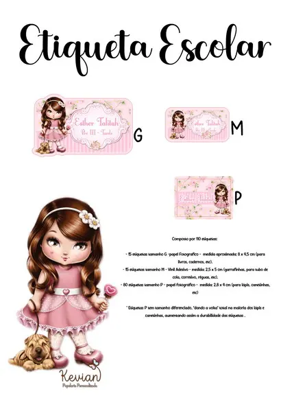 Etiqueta Escolar Jolie - Kit 4
