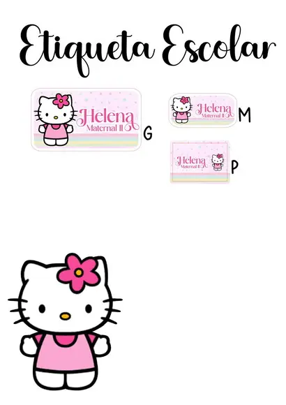 Etiqueta Escolar Hello Kitty - Kit 1