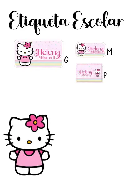 Etiqueta Escolar Hello Kitty - Kit 2