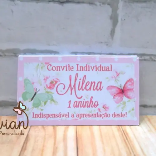 100 Convite Individual Jardim das Borboletas