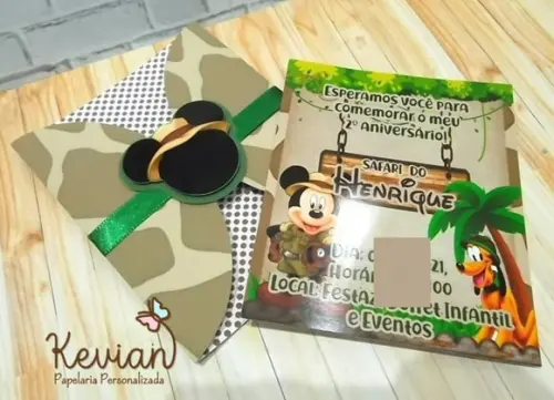 Convite Safari Mickey