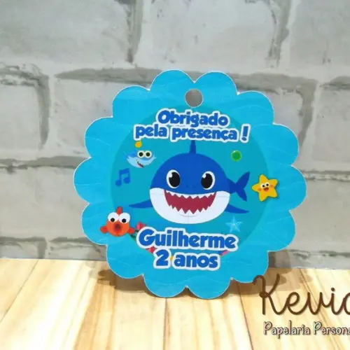50 Tag Agradecimento Baby Shark
