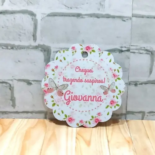 100 Tag Agradecimento Floral 5cm Suspiro
