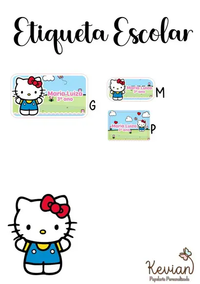 Etiqueta Escolar Hello Kitty - Kit 2