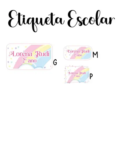 Etiqueta Escolar Arco Íris - Kit 1