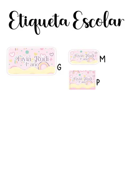 Etiqueta Escolar Arco Íris - Kit 1