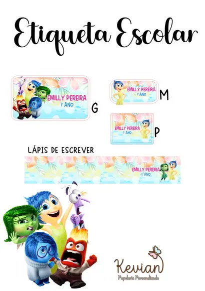 Etiqueta Escolar Divertidamente- Kit 3